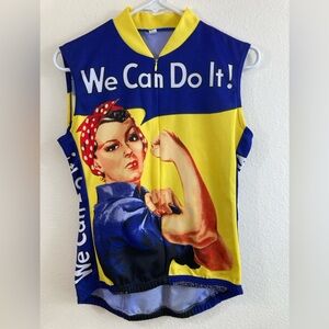 Rosie the Riveter “We Can Do It!” Sleeveless Women’s Cycling Jersey Size M